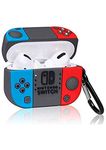 AAVE Stylish Cartoon Shock Proof Protective Skin Case Cover with Key Chain Compatible with AirPods Pro 2019 (Nintendo Switch)