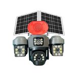 XUGA Cybernautt X10Q 4+4+4 MP Triple Lens Full HD Battery Powered & Solar Sim Camera with External Hooter | Dual Solar | Human Detection | Motion Detection | 2 Way Audio