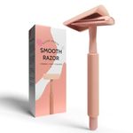 Double Edge Safety Razor - Reusable Single Blade Razors for Women Men, 5 Refills, Metal Plastic Free (Pink)