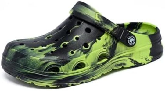 Kids Boys&Girls Black Camouflage Clogs Children's Beach Shoes Classic Marbled Tie Dye Clog Shoes Black Green2