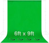 EMART Green Screen Backdrop, Photography Greenscreen Background for Streaming Zoom, Small Photo Muslin Green Chromakey Cloth Fabric Curtain with 4 Backdrop Clip