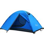 3 Season 2-Person Double Layer Waterproof Dome Backpacking Tent Aluminum Rod Windproof for Camping Hiking Travel Climbing (Blue-3 Person)