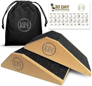 ALAIYE Squat Wedge Blocks (Set of 2) – Non-Slip Slant Boards for Lower Body Workouts, Ankle and Calf Stretching - Yoga Blocks, Designed to Elevate Heels and Squat Support - Includes Carry Bag