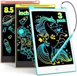 TECJOE 3 Pack LCD Writing Tablet, 8.5 Inch Colorful Doodle Board Drawing Tablet for Kids, Kids Travel Games Activity Learning Toys Birthday Gifts for 3 4 5 6 Year Old Boys Girls Toddlers Preschooler