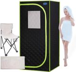 CONLONS Portable Infrared Sauna,Portable Infrared Sauna,Home Sauna Spa with Heated Feet and Portable Chair with Timed and Adjustable Temperature Settings for Reduce Stress Fatigue Indoor Sauna（Green）