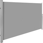 tectake® Aluminium Side Awning, Automatic Retractable Privacy Screen, Simple To Install, Sunshade Canopy with UV and Rain Resistance for Balcony, Patio, Garden 180x300cm - grey