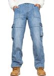 BRAND KRUZE KZ118 Mens Combat Jeans LSW 32R Light Stonewash