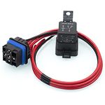 HOPUT 1 Pack 60/80 Amp 12 Volt Waterproof Automotive Relay with Pigtail, 5-Pin Heavy Duty 12 AWG Tinned Copper Wires Marine Relays for Boats Auto Fan Cars