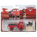 Disney Cars 2023 Mattel 1:55 Scale Diecast 2-Pack Red The Fire Truck and Stanley Monument