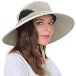 EINSKEY Sun Hat for Men/Women, Waterproof Wide Brim Bucket Hat UV Protection Boonie Hat for Fishing Hiking Garden Beach Beige