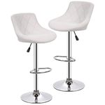 BestOffice Counter Height Bar Stools Set of 2 Swivel Stool Barstools Height Adjustable Bar Chairs with Back PU Leather Swivel Bar Stool Kitchen Counter Stools Dining Chairs