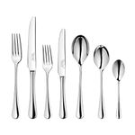 Robert Welch Radford Bright, 48 Piece Cutlery Set for 6 People - 6 Free Steak Knives. Made from Stainless Steel. Dishwasher Safe.