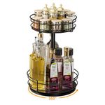 AIRUJIA Metal Rotating Spice rack, Lazy Susan Turntable Organizer, Spice Racks Free Standing, Multi-Functional Spice Rack for Kitchen Storage, Revolving Condiment Holder, Seasoning organizer