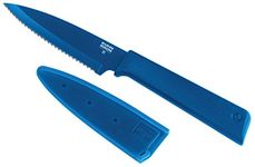 Kuhn Rikon 26523 Paring Knife Colori+ serrated in blue, Stainless Steel, 19.2 x 1.5 x 3 cm