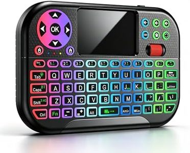 QAGFJ Mini Wireless Keyboard Air Mouse Combo Bluetooth 5.2 2.4G RGB Backlit Rechargeable Handheld Remote for Smart TV Android Box PC Laptop Tablet HTPC