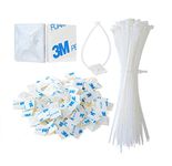 BHOOLU&GOOLU Self Adhesive 100 PCS Cable Tie Bases(Size - 18x18mm) With 100 PCS Cable Tie (Length -100mm)