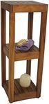 AquaTeak The Original Sula Square Three Tier Teak Bath Stand