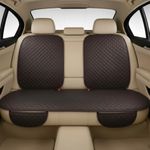AURAFRESH PU Leather Car Seat Cover Universal Fit Premium Car Seat Cushion Protector Breathable Waterproof Interior Seat Protector for Comfortable Seat Cover (Brown, 4PC Driver & CO-PASSANGER SEAT)