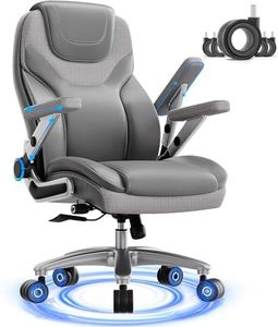 Big and Tall Office Chair with 5D Arms, 600lbs Fabric & PU Leather Heavy Duty Desk Chair, Adjustable Lumbar Support & Height, Tilt Function, High Back Ergonomic Executive Computer Chair
