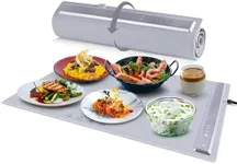 Electric Warming Trays for Food, Foldable & Portable Warming Tray with Silicone Nano-Material, Full-Surface Heating Mat with Adjustable Temperature, Versatile Food Warmers for Buffets Potluck Party.