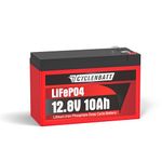CYCLENBATT 12V 10Ah LiFePO4 Lithium Battery, 5000+ Deep Cycles & 10-Year Life, Lightweight Design with 10A BMS, IP67 Waterproof, Ideal for Fish Finder, Marine, Solar, Power Wheels, UPS, HAM Radio
