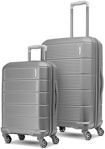 American Tourister Stratum 2.0 Expandable Hardside Luggage with Spinner Wheels, Silver, 2-Piece Set (20/24), Stratum 2.0 Expandable Hardside Luggage with Spinner Wheels