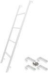 RV Bunk Bed White Ladder 55"/60"/66"/72'', Heavy Duty Metal Adjustable Dorm loft Camper Ladder with Hooks, Safety Home Replacement Ladder - Load 330 Lbs