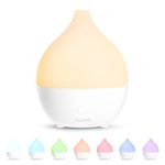 SALKING Essential Oil Diffuser, 100ml Small Aromatherapy Diffuser, Ultrasonic Diffusers with Auto Shut-Off Function, Cool Mist Humidifier with Warm White Lights, for Office Home (White)