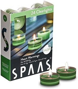 Spaas 24 Scented Clearlights, Tealights in Transparent Clear Cup, 4.5 Hours, Heart Warmings