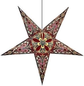 Om Gallery Paper Star Lantern 24 Inch - Recycled Boho Lamp Love