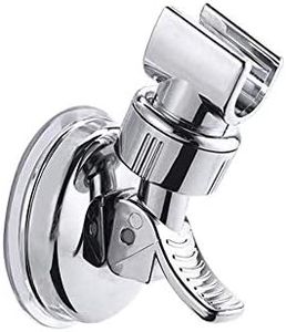 Medsuo Adjustable Shower Head Holder Removable Suction Cup Shower Head Bracket No Drill Shower Head Bracket with Chrome Polished for Bathroom