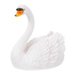 Homoyoyo floating swan model swan figurine goose statue pond bird deterrent life size swan floating decoy lawn decorations floating swan sculpture white resin satellite accessories