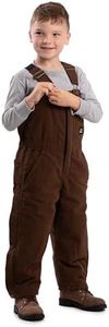 Berne Youth Softstone Insulated Bib Overall, Medium Regular, Bark