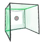 Golf Hitting Cage With Mesh Cover Portable Swing Practice Mat Indoor Outdoor Net Cages Drill Driving Magic Tape And Anti Bounce Hose For Backyards Parks Garages Decks Basements Hotels 2.5*2.5*2.5M