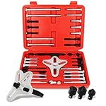 ABN Harmonic Balancer Puller 46-Piece Tool Kit – Flywheel Remover, Crankshaft Pulley Removal, Steering Wheel Pulling Set