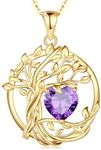 FANCIME Tree of Life Amethyst Neckl