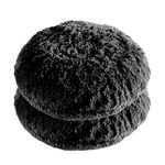 PICKKART Cushion Round Fur Pillow for Living Room Sofa Bedroom - Extra Soft Fluffy Stuffed Pillow, 16 x16Inch (Black, 2)