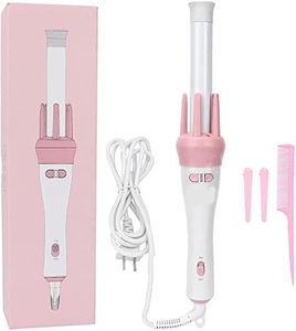 kesig Curling Iron Wand, Professional Fast Heating Hair Curler, Ceramic Curling Iron, 360° Automatic Rotating Hair Curler, Electric Hair Curler, Curling Iron, Cool Ripples, White