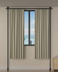 HOSKO Home Curtain Divider Stand - 48 to 72 inches Expandable Room Divider - Damage Free Freestanding Vertical Tension Stand (Black)