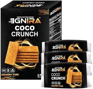 IGNIRA COCO Crunch Coconut Crackers, Crispy Plant-Based Coconut Chips, Toasted Coconut Cookie Thins, Premium Snack Treats, Creative Snacks for Adults & Kids, Savory Fire Energy Pack of 3 (1.76 oz/unit)