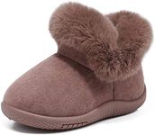 KEESKY Snow Boots for Baby Boys Toddler Size 6 M Suede Fur Lined Winter Warm Kids Footwear Shoes