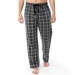 Fruit of the Loom Mens Yarn-dye Woven Flannel Pajama Pant, Grey Plaid, Large