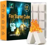 SUNLIFER Fire Starter Squares for Campfires: All Weather Camping Fire Starters Cubes | Quick & Odorless Firestarters for Fireplaces | Wood Stove | Grills | Fire Pit | BBQ - 48 Count