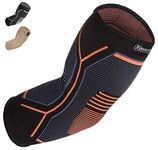 Kunto Fitness Elbow Brace Compression Support Sleeve for Tendonitis, Tennis Elbow, & Golf Elbow Treatment - Reduce Joint Pain During Any Activity! (Large)