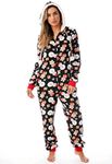 Just Love Holiday Ugly Xmas Adult Onesie Pajamas, Black - Mixed Holiday, Medium