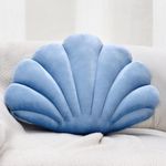 Sioloc Shell Pillows,Seashell Shaped Accent Throw Pillows,Decorative Pillow Cushion Floor Pillow for Couch Bed(Blue,13 X 10 in)