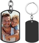 Queenberry Photo Keychain Custom Picture Keychain Customized Gifts Laser-Engraved/Color Gifts For Boyfriend Wife Hubsand (BK : UV COLOR)