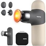 RENPHO Mini Massage Gun with Heat, Portable Fashion Deep Tissue Percussion Massager, Color Silicone Sleeves with Carry Case, 4 Intensities, 4 Heads, for Home Office Workout, Father's Day Gifts