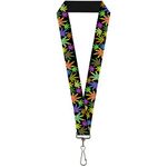 Buckle-Down Lanyard - 1.0" - Multi Marijuana Leaves Black/multi Color Accessory, Multi, One Size