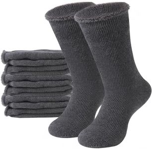 Sunew Women's Warm Thermal Hunting Socks 4 Pack,Winter Thick Socks Fur Lined Heavy Insulated Heated Slipper Socks for Women Extreme Cold Outdoors Activities Skiing Skating Socks,Dark Grey Medium
